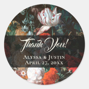 Dark Floral Dutch Painter Thank You Envelope Seal