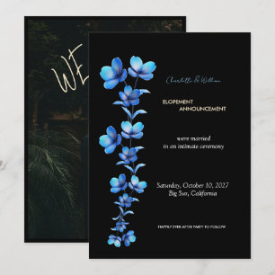 Dark Floral Elopement Wedding Dress Invitation