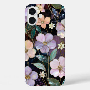 Dark Floral iPhone Case Elegant Gold Flower