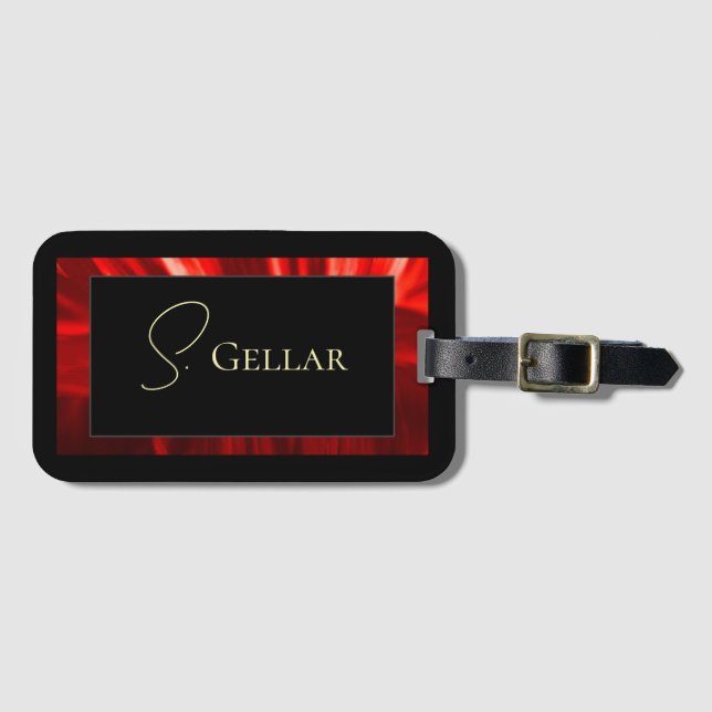 Dark Floral Luggage Tag (Front Horizontal)