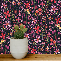 Dark Floral Modern Watercolor Wildflower