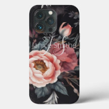Dark Floral Monogram