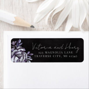 Dark Floral Moody Gothic Wedding Return Address Return Address Label