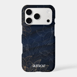 Dark floral phone case with customisable text
