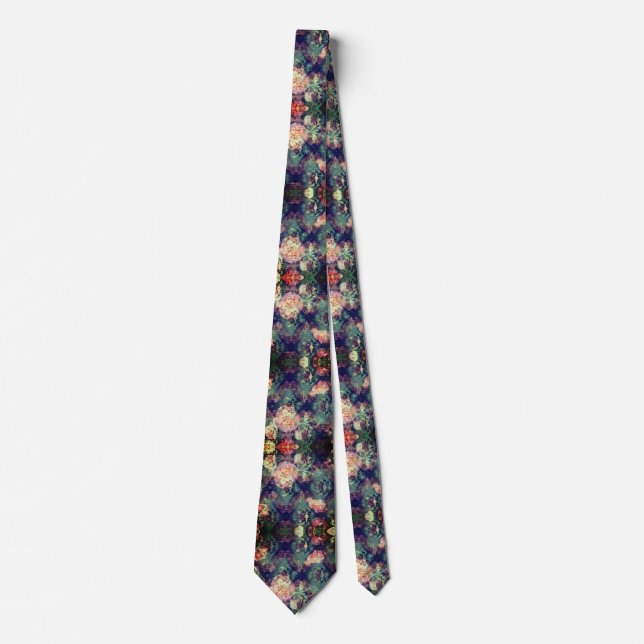 Dark Floral Print Neck Tie (Front)