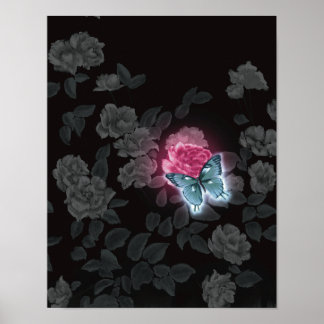 Dark Floral Wall Print