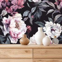 Dark Floral Watercolor Peony