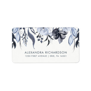 Dark Floral   Watercolor Wedding Label