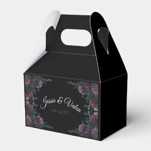 Dark Floral Wedding Gothic Black Elegant Favour Box
