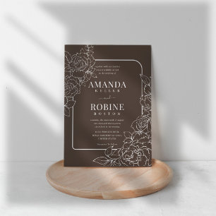 Dark Floral Wedding Invitation