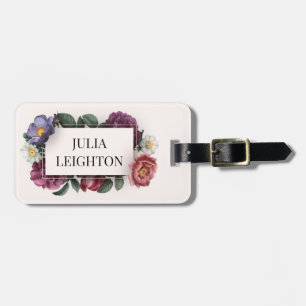 Dark Florals Luggage Tag
