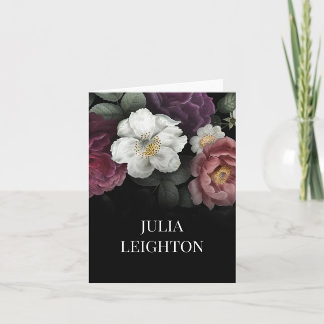 Dark Florals Note Card (Front)
