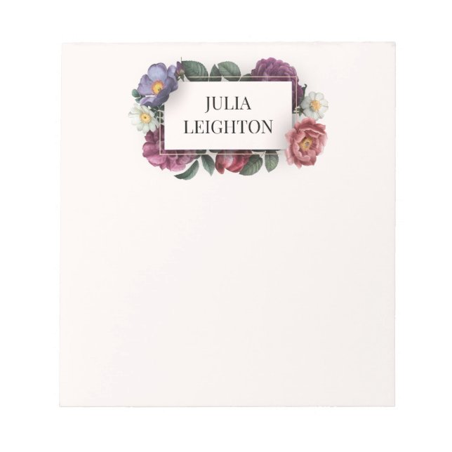 Dark Florals Notepad (Front)