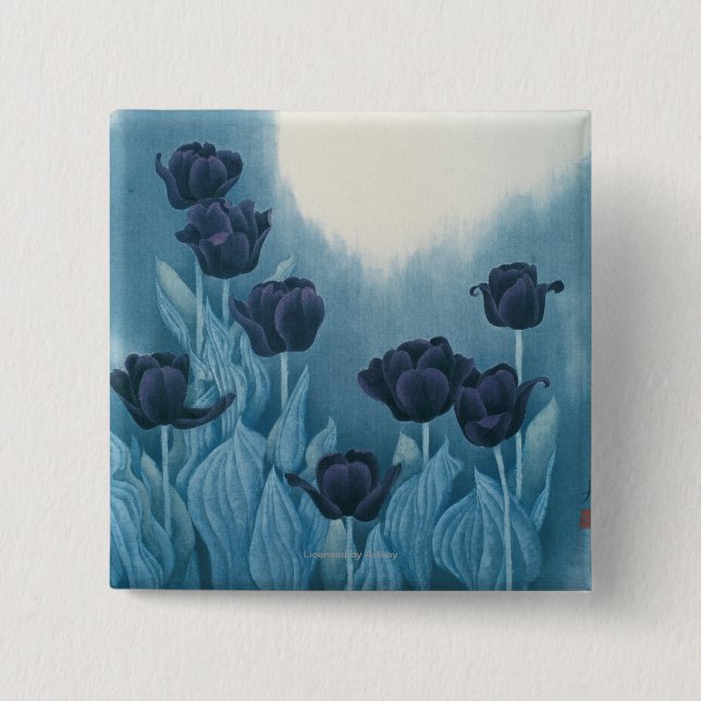 Dark Flowers 15 Cm Square Badge (Front)