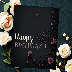 Dark Flowers Gothic Birthday Card