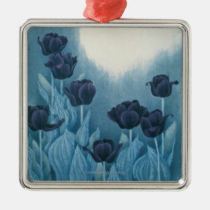 Dark Flowers Metal Ornament