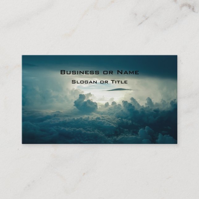 Dark Fluffy Clouds Aerial View Business Card (Front)