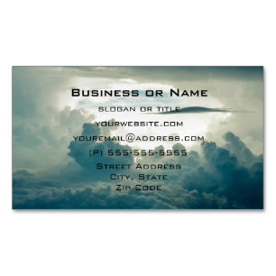Dark Fluffy Clouds Aerial View Magnetic Business Card
