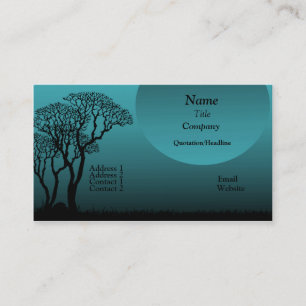 Dark Forest Business Card, Teal Card