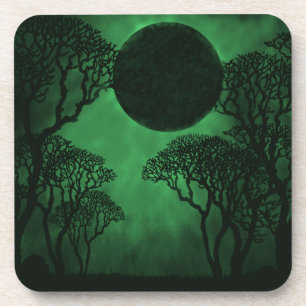 Dark Forest Eclipse Coaster Set, Green