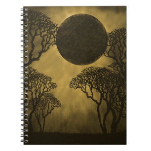 Dark Forest Eclipse Notebook, Gold Notebook