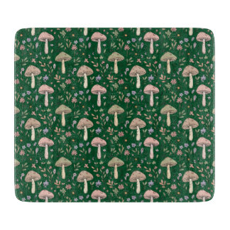 Dark Forest Emerald Fungi Luxury Jewel Tone Gift Cutting Board