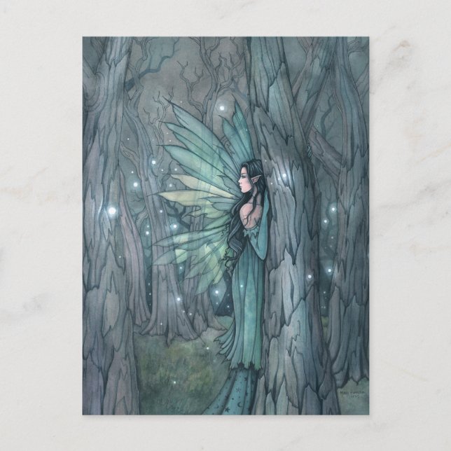 Dark Forest Fairy Mystical Fantasy Art  Postcard (Front)