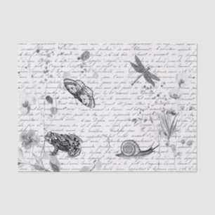 Dark Forest Frog Wild Flower Decoupage  Tissue Paper