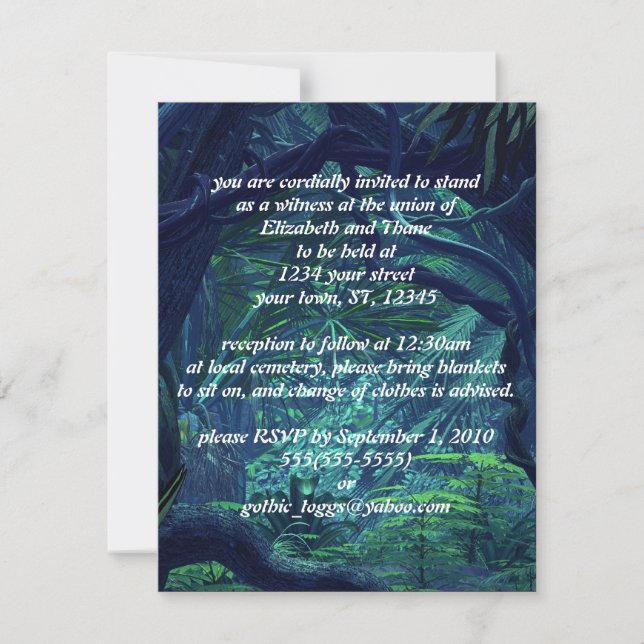 Dark Forest Goth Wedding Invitation (Front)