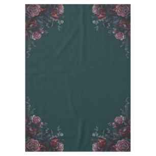 Dark Forest Green Elegant Wedding Maroon Mauve Tablecloth