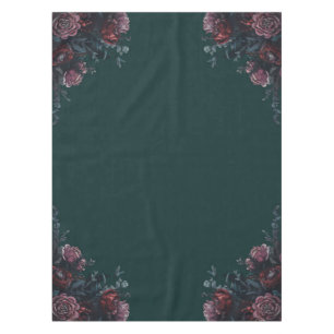 Dark Forest Green Elegant Wedding Maroon Mauve Tablecloth
