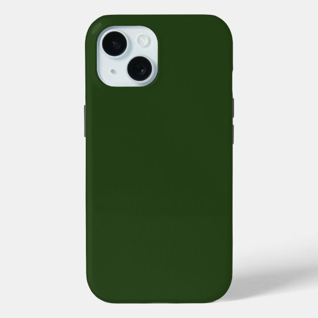 Dark Forest Green iPhone 15 Case (Back)