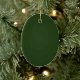 Dark Forest Green Oval Ceramic Tree Decoration