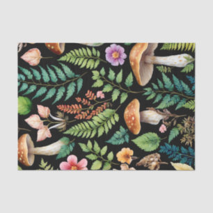Dark Forest Mushroom Woodland Pattern Tissue Paper