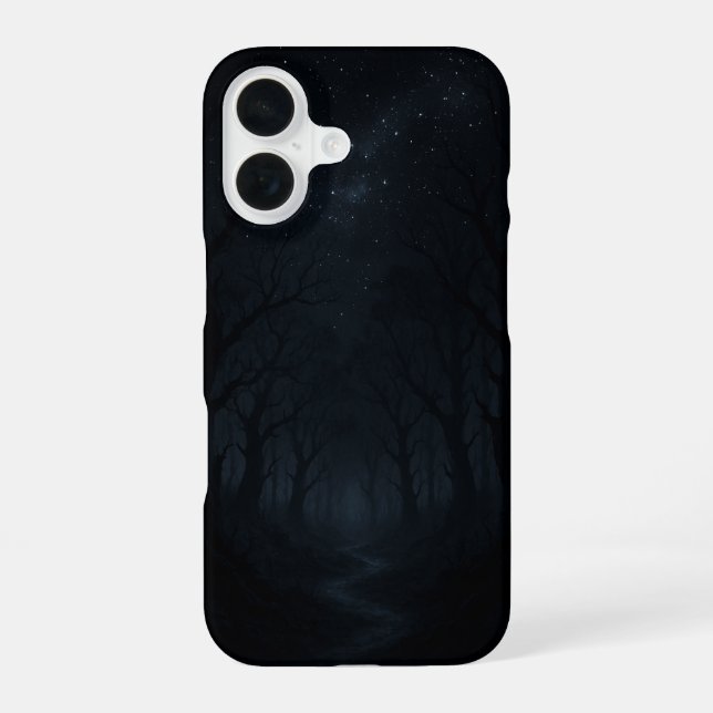 Dark Forest Night Sky iPhone 16 Case (Back)