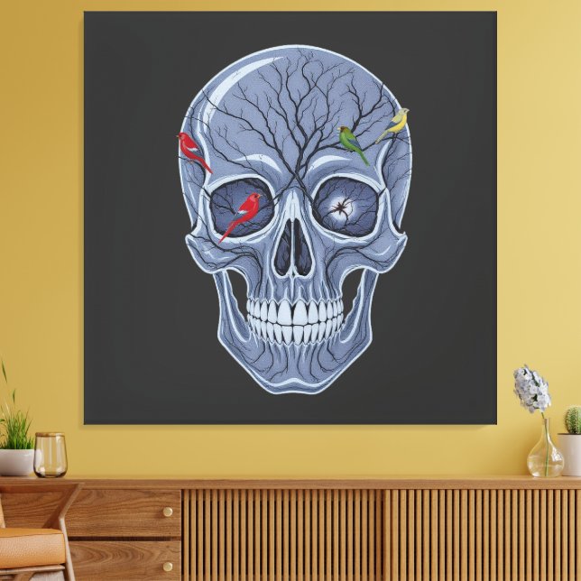 DARK FOREST SKULL CANVAS PRINT (Insitu(LivingRoom))