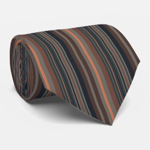 Dark Forest Woodlands Stripes Design  Tie