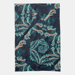 Dark fractal elegance tea towel