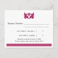 Dark Fuchsia Papal Picado Style Love Birds RSVP