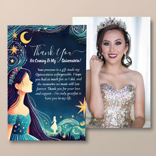 Dark Fun Star Prom Starry Night Sky Quinceanera Thank You Card