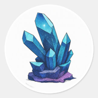 Dark Galaxy Crystal  Classic Round Sticker