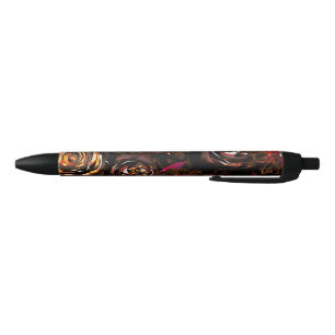 Dark Garden Autumn Glow Flowers Fall Blue Ink Pen