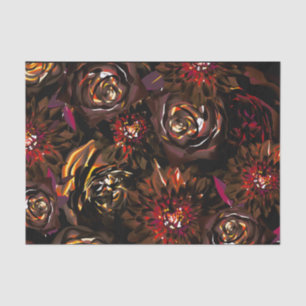 Dark Garden Autumn Glow Flowers Fall Wedding Tissue Paper