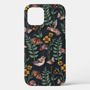 Dark Garden Birds & Butterflies iPhone 12 Case