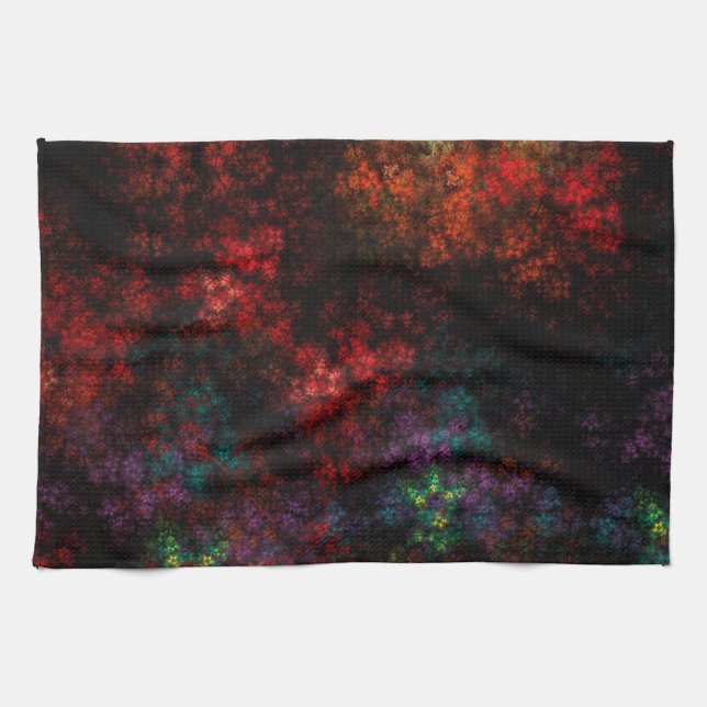 Dark Garden Fractal Tea Towel (Horizontal)