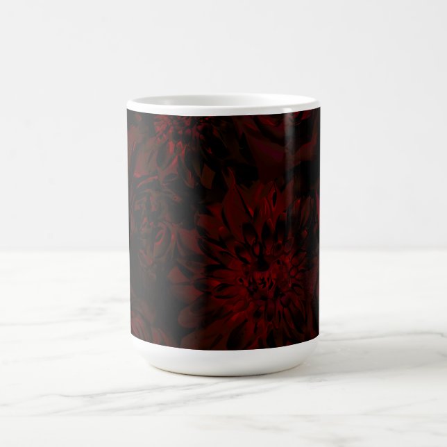 Dark Garden Red Romantic Flowers Gothic Glam Coffee Mug (Center)