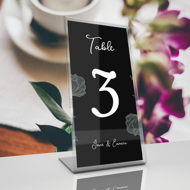 Dark Garden Theme 3 Table Number (Creator Uploaded)