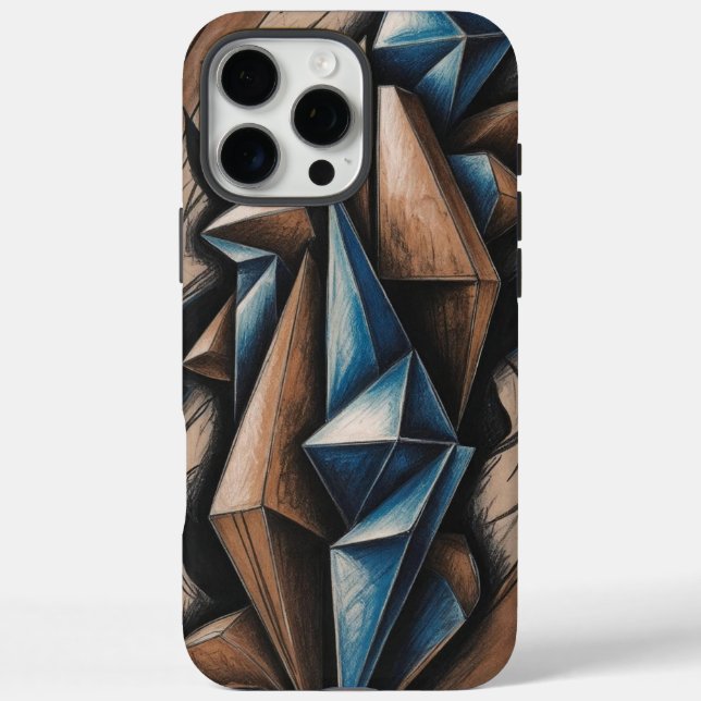 Dark Geometric Crystal Phone Case (Back)