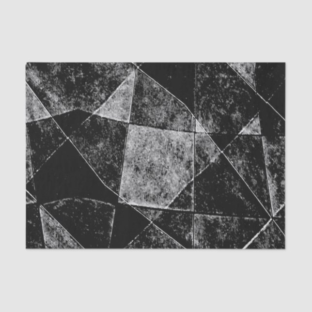 Dark Geometric Grunge Pattern Print Tissue Paper (Front)