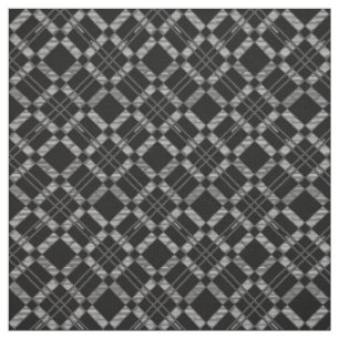 Dark Geometric Pattern Black White Abstract Pretty Fabric